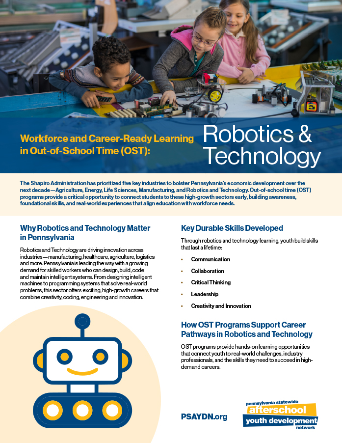 screenshot of PSAYDN Robotics and Technology Info Flyer